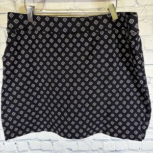 Croft & Barrow Black White Preppy Vacation Extra Soft Stretch Pull On Skort L